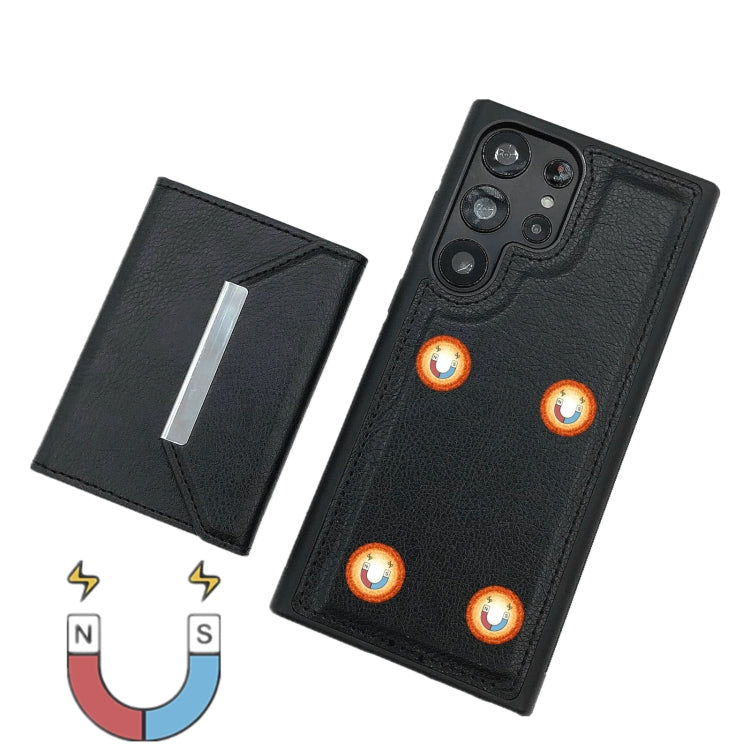For Samsung Galaxy S24 Ultra 5G Solid Color Metal Buckle Card Slots Bag Phone Case(Black) - HoMEdemic™ 