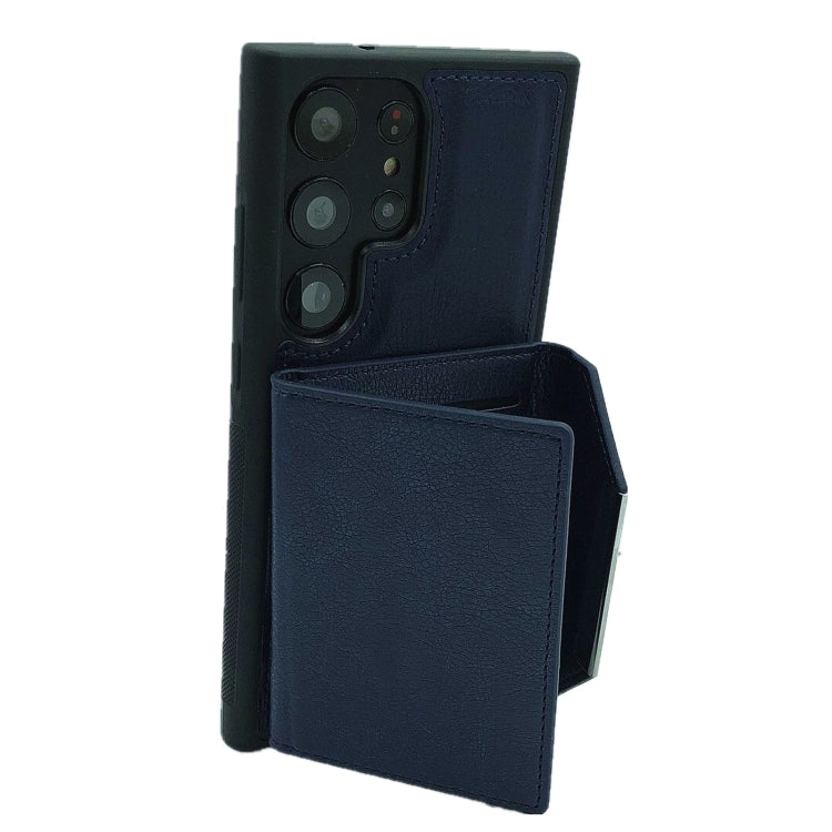 For Samsung Galaxy S24 Ultra 5G Solid Color Metal Buckle Card Slots Bag Phone Case(Blue) - HoMEdemic™ 