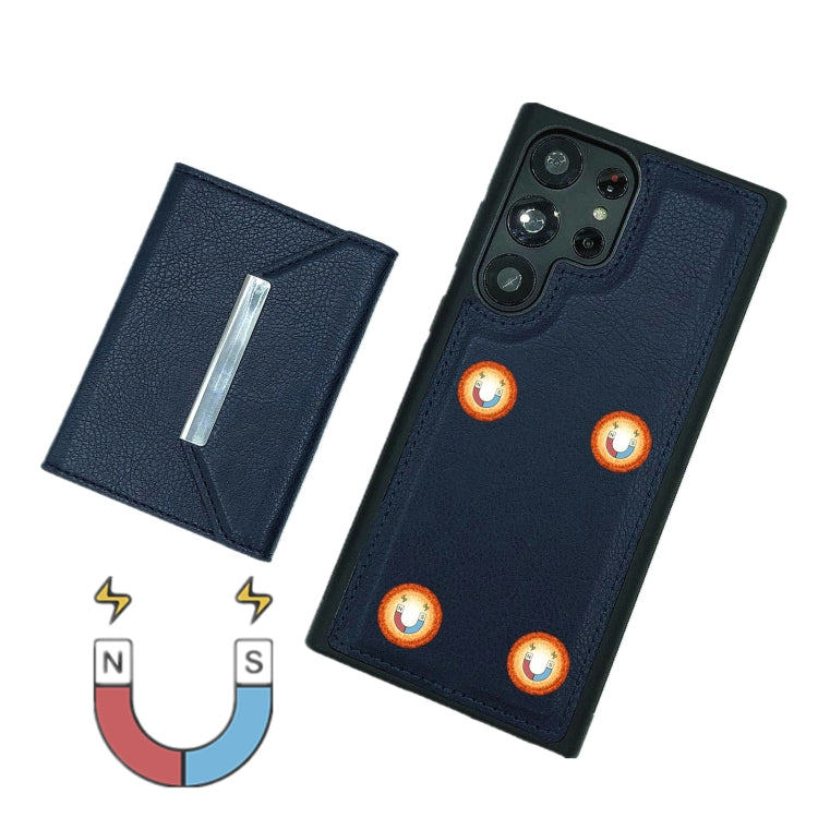 For Samsung Galaxy S24 Ultra 5G Solid Color Metal Buckle Card Slots Bag Phone Case(Blue) - HoMEdemic™ 