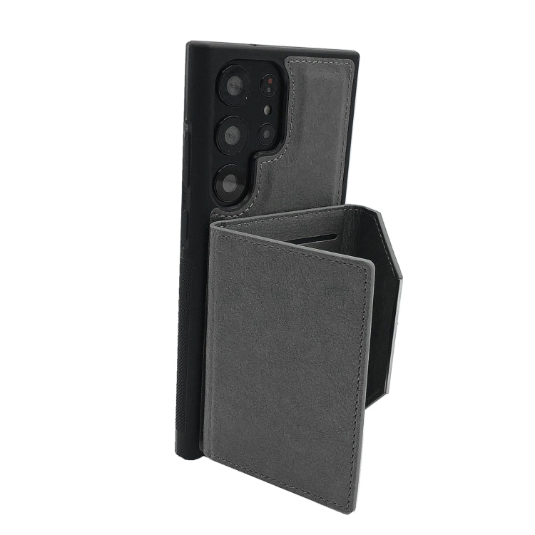 For Samsung Galaxy S24 Ultra 5G Solid Color Metal Buckle Card Slots Bag Phone Case(Grey) - HoMEdemic™ 