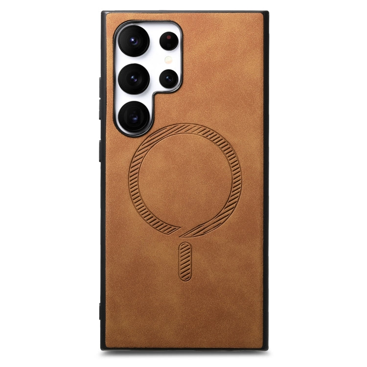 For Samsung Galaxy S24 Ultra 5G Solid Color Retro Magsafe PU Back Cover Phone Case(Brown) - HoMEdemic™ 