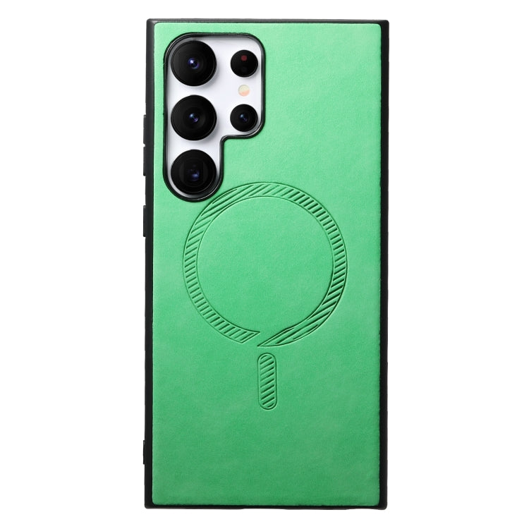For Samsung Galaxy S24 Ultra 5G Solid Color Retro Magsafe PU Back Cover Phone Case(Green) - HoMEdemic™ 