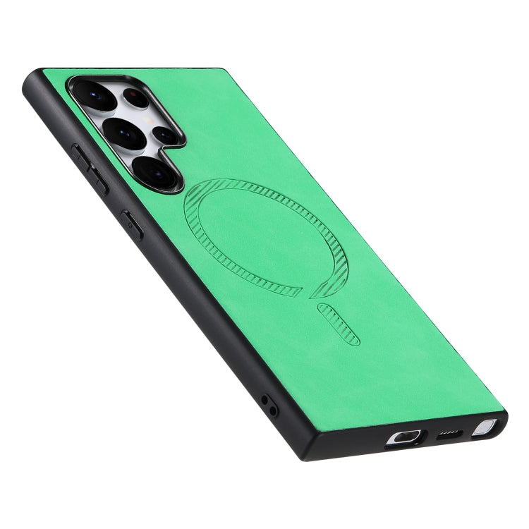 For Samsung Galaxy S24 Ultra 5G Solid Color Retro Magsafe PU Back Cover Phone Case(Green) - HoMEdemic™ 