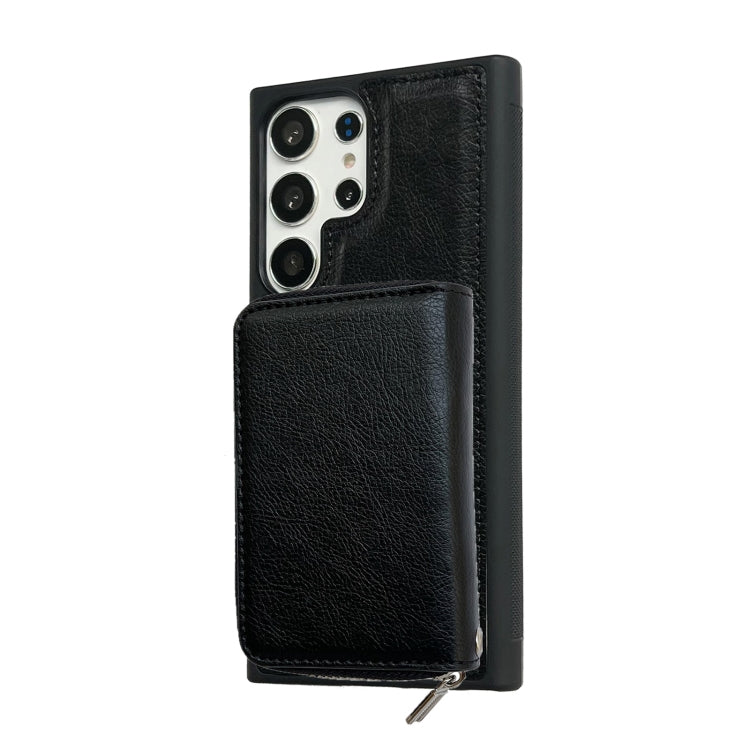 For Samsung Galaxy S24 Ultra 5G Solid Color Zipper 11-Card Slots Bag Phone Case with Lanyard(Black) - HoMEdemic™ 