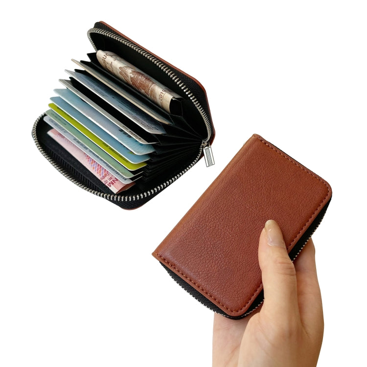 For Samsung Galaxy S24 Ultra 5G Solid Color Zipper 11-Card Slots Bag Phone Case with Lanyard(Brown) - HoMEdemic™ 
