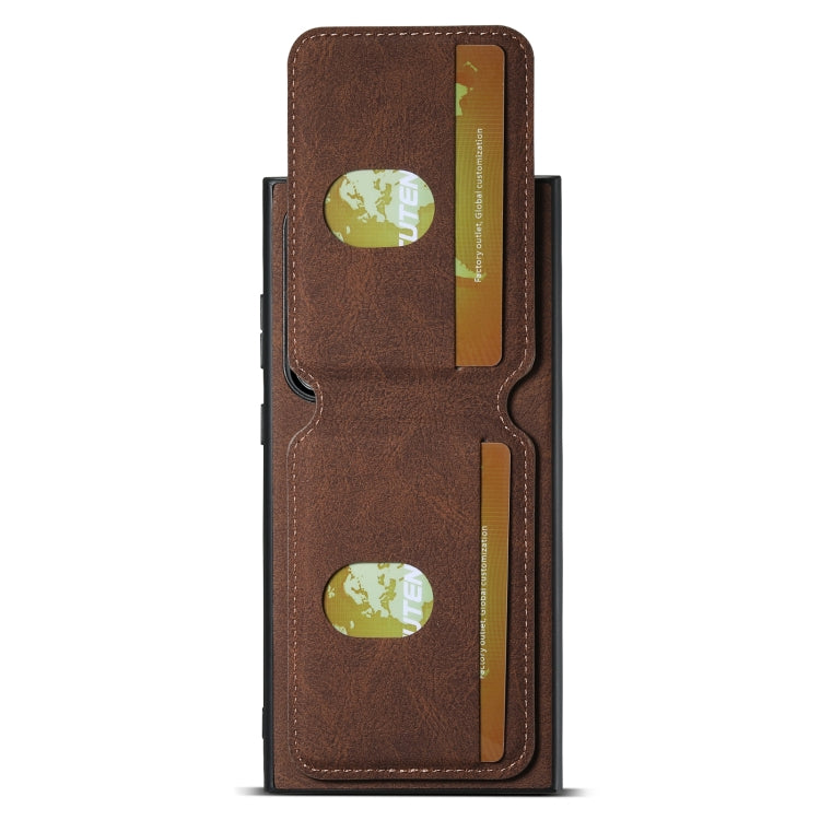 For Samsung Galaxy S24 Ultra 5G Suteni H02 Litchi Leather Card Wallet Stand Back Phone Case(Brown) - HoMEdemic™ 