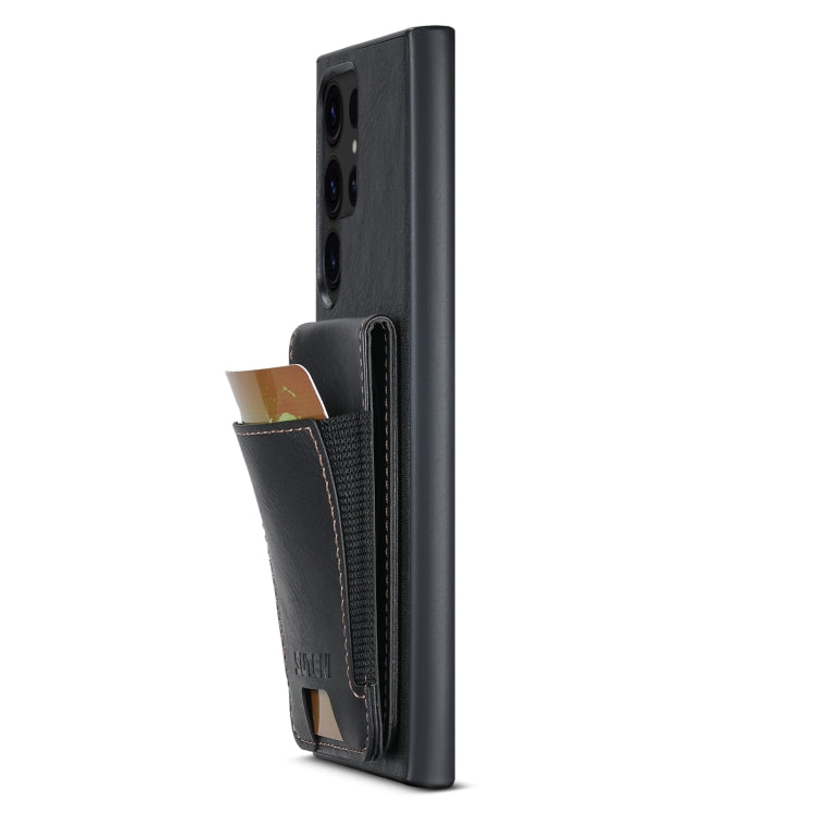 For Samsung Galaxy S24 Ultra 5G Suteni H03 Oil Wax Leather Wallet Stand Back Phone Case(Black) - HoMEdemic™ 