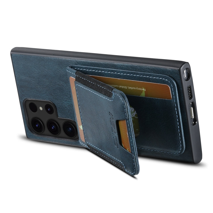 For Samsung Galaxy S24 Ultra 5G Suteni H03 Oil Wax Leather Wallet Stand Back Phone Case(Blue) - HoMEdemic™ 