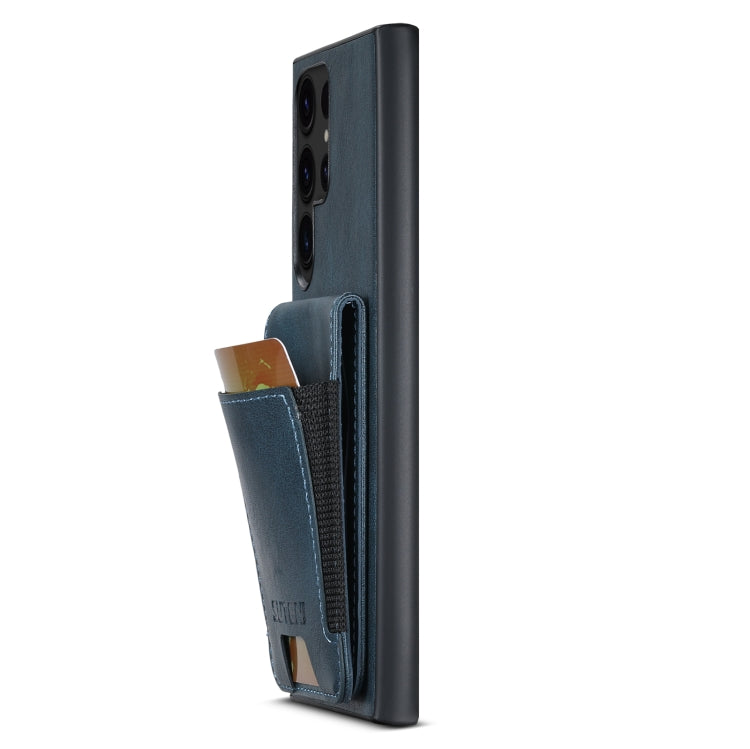 For Samsung Galaxy S24 Ultra 5G Suteni H03 Oil Wax Leather Wallet Stand Back Phone Case(Blue) - HoMEdemic™ 