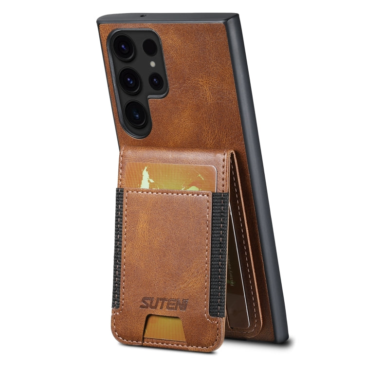 For Samsung Galaxy S24 Ultra 5G Suteni H03 Oil Wax Leather Wallet Stand Back Phone Case(Brown) - HoMEdemic™ 