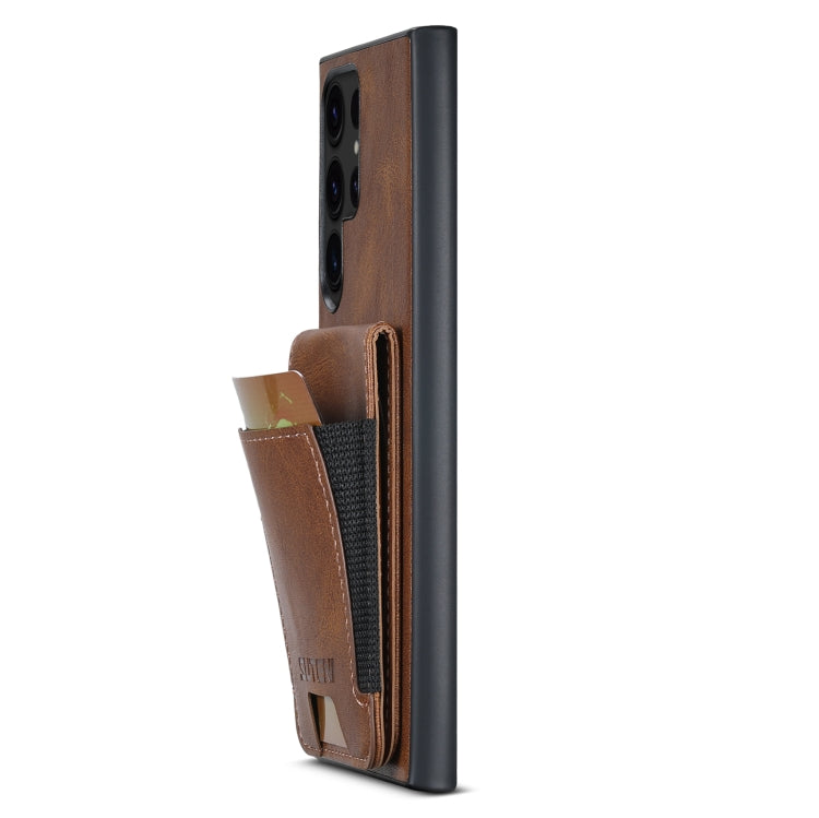 For Samsung Galaxy S24 Ultra 5G Suteni H03 Oil Wax Leather Wallet Stand Back Phone Case(Brown) - HoMEdemic™ 