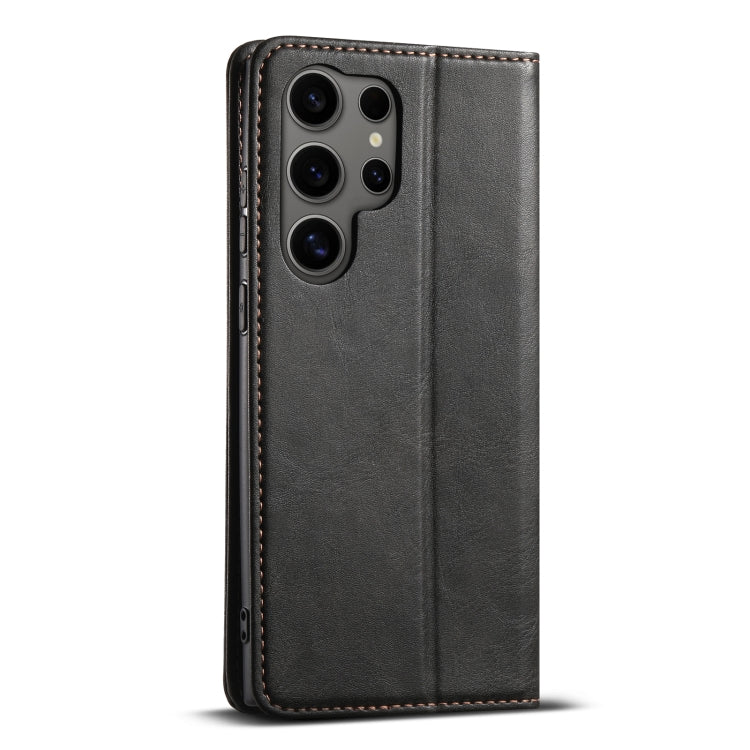For Samsung Galaxy S24 Ultra 5G Suteni J02 Oil Wax Wallet Leather Phone Case(Black) - HoMEdemic™ 