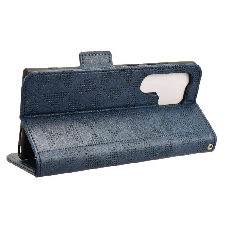 For Samsung Galaxy S24 Ultra 5G Symmetrical Triangle Leather Phone Case(Blue) - HoMEdemic™ 