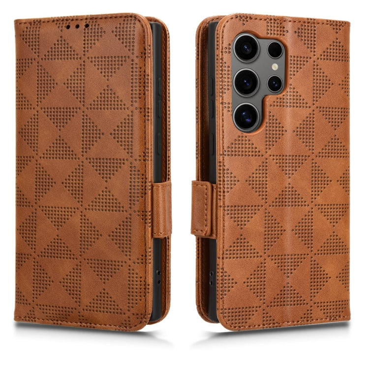 For Samsung Galaxy S24 Ultra 5G Symmetrical Triangle Leather Phone Case(Brown) - HoMEdemic™ 