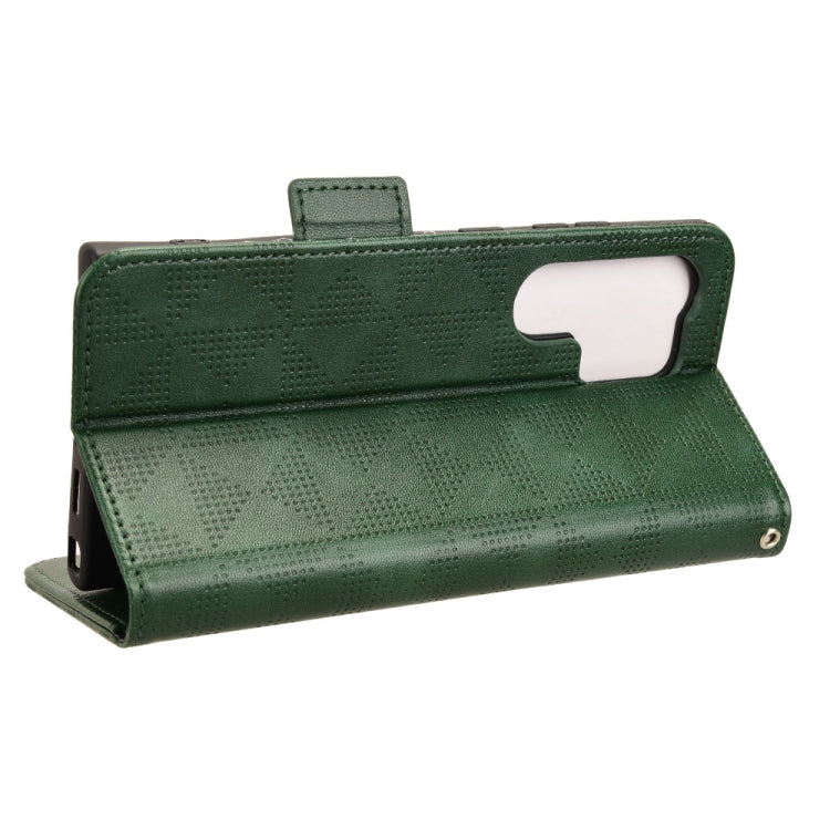 For Samsung Galaxy S24 Ultra 5G Symmetrical Triangle Leather Phone Case(Green) - HoMEdemic™ 