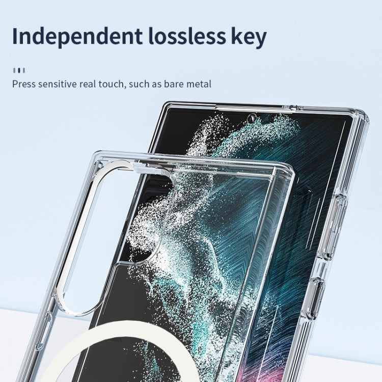 For Samsung Galaxy S24 Ultra 5G Terminator Style Glitter Powder MagSafe Magnetic Phone Case(White) - HoMEdemic™ 