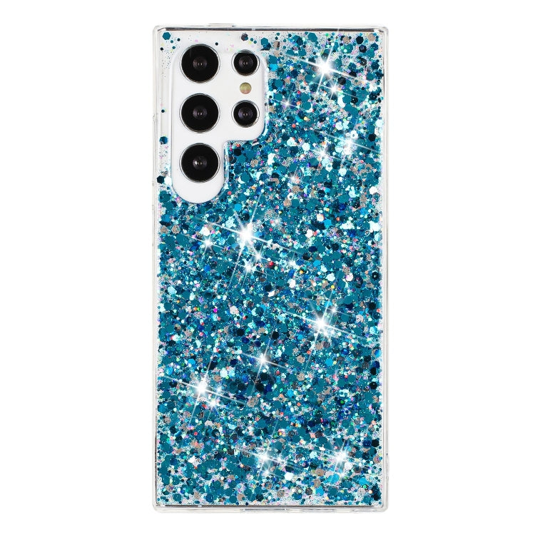 For Samsung Galaxy S24 Ultra 5G Transparent Frame Glitter Powder TPU Phone Case(Blue) - HoMEdemic™ 