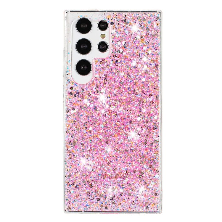 For Samsung Galaxy S24 Ultra 5G Transparent Frame Glitter Powder TPU Phone Case(Pink) - HoMEdemic™ 
