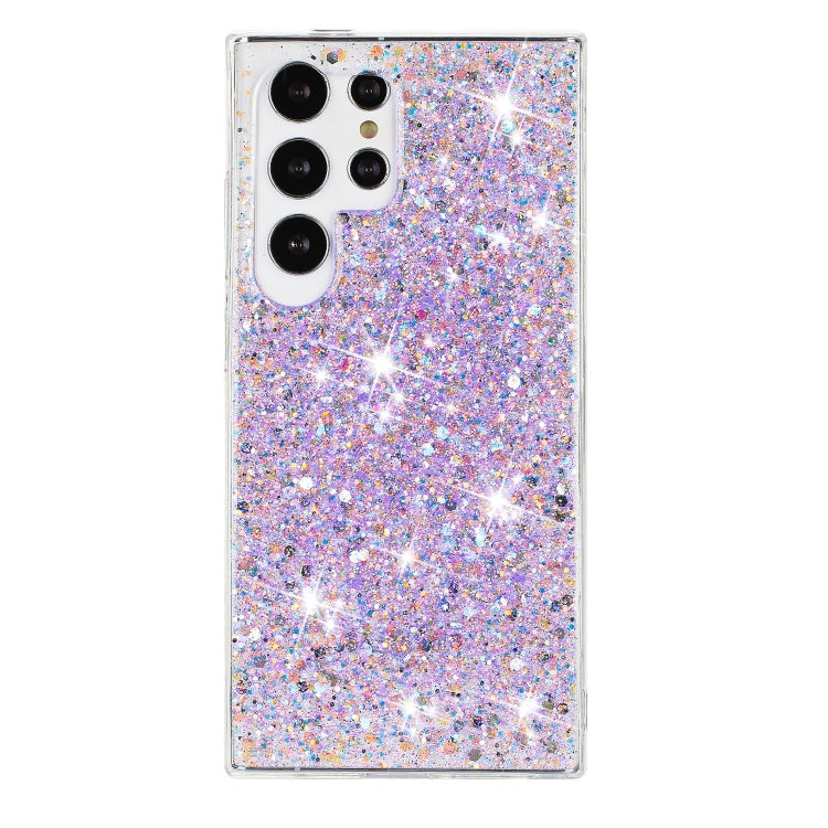 For Samsung Galaxy S24 Ultra 5G Transparent Frame Glitter Powder TPU Phone Case(Purple) - HoMEdemic™ 