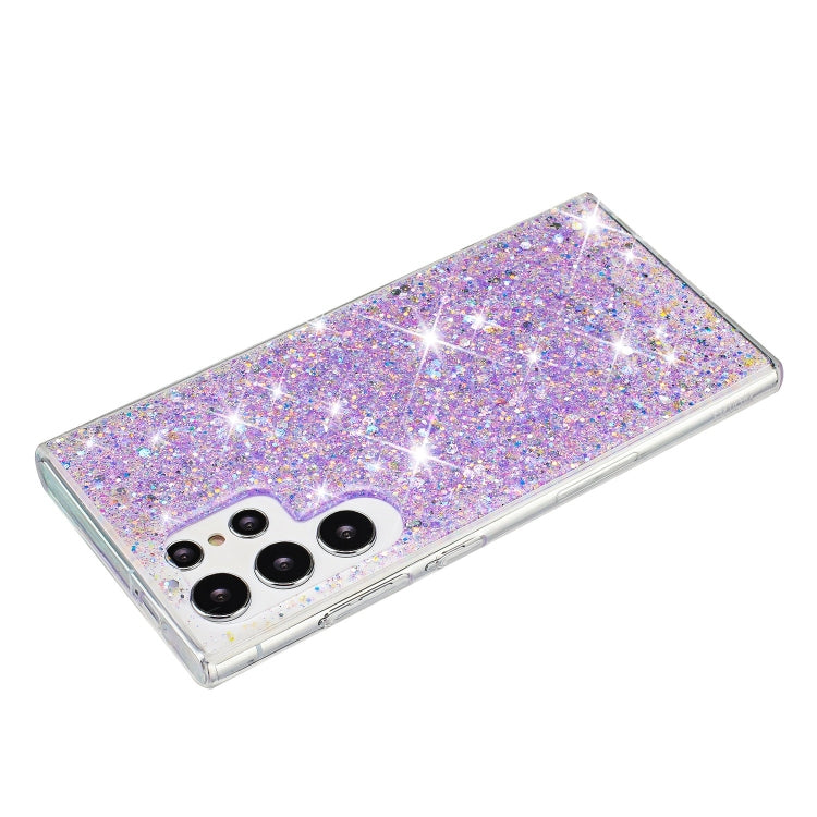 For Samsung Galaxy S24 Ultra 5G Transparent Frame Glitter Powder TPU Phone Case(Purple) - HoMEdemic™ 
