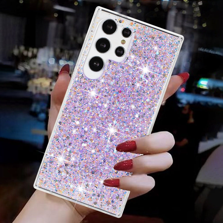 For Samsung Galaxy S24 Ultra 5G Transparent Frame Glitter Powder TPU Phone Case(Purple) - HoMEdemic™ 