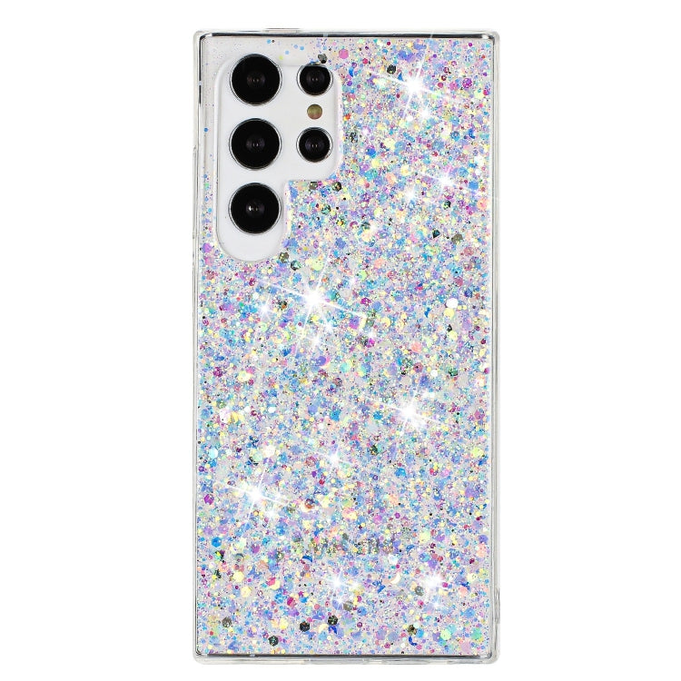 For Samsung Galaxy S24 Ultra 5G Transparent Frame Glitter Powder TPU Phone Case(White) - HoMEdemic™ 