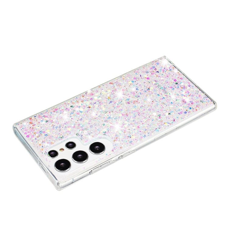 For Samsung Galaxy S24 Ultra 5G Transparent Frame Glitter Powder TPU Phone Case(White) - HoMEdemic™ 