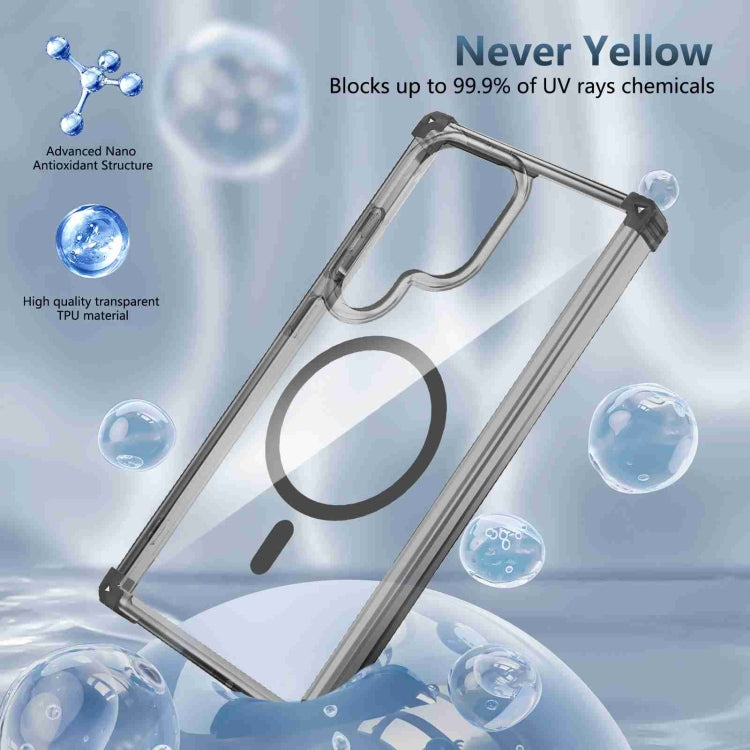 For Samsung Galaxy S24 Ultra 5G Transparent MagSafe Magnetic Phone Case(Black) - HoMEdemic™ 
