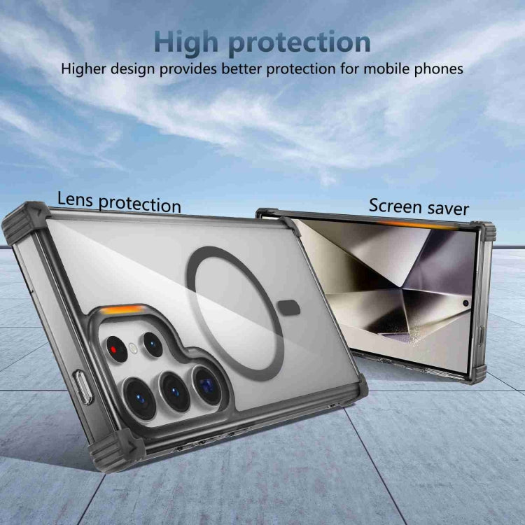 For Samsung Galaxy S24 Ultra 5G Transparent MagSafe Magnetic Phone Case(Black) - HoMEdemic™ 