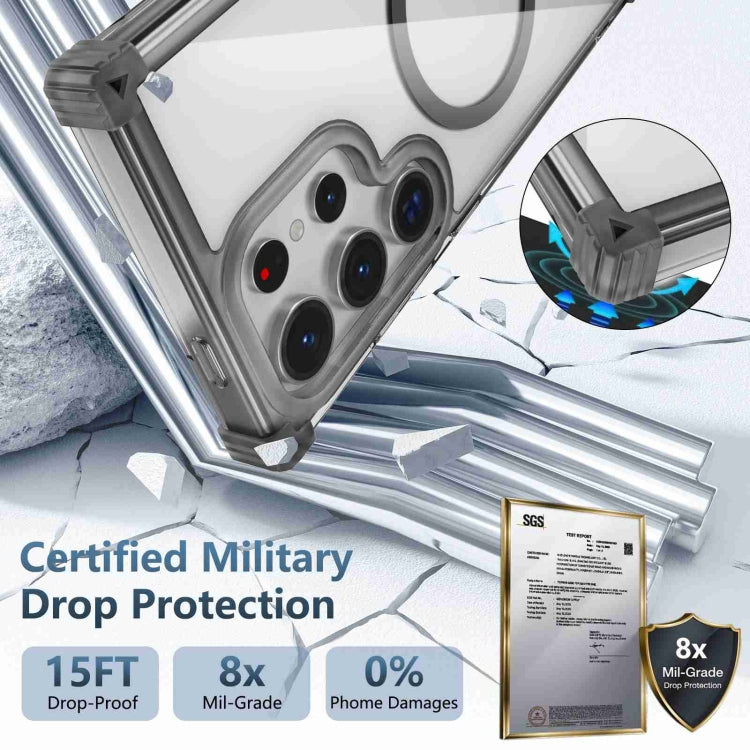 For Samsung Galaxy S24 Ultra 5G Transparent MagSafe Magnetic Phone Case(Black) - HoMEdemic™ 