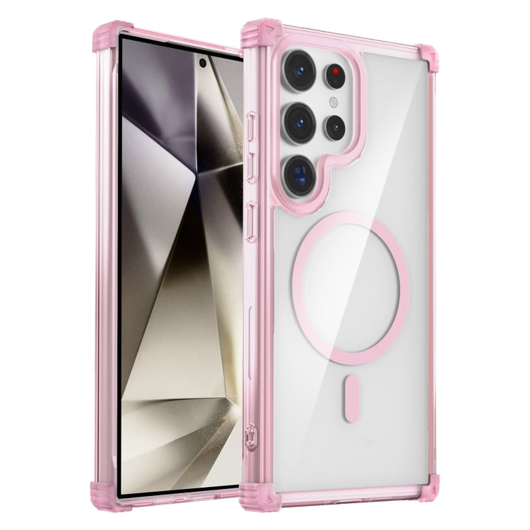 For Samsung Galaxy S24 Ultra 5G Transparent MagSafe Magnetic Phone Case(Pink) - HoMEdemic™ 