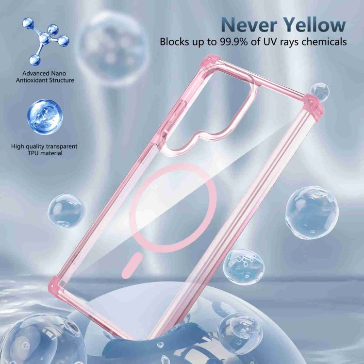 For Samsung Galaxy S24 Ultra 5G Transparent MagSafe Magnetic Phone Case(Pink) - HoMEdemic™ 