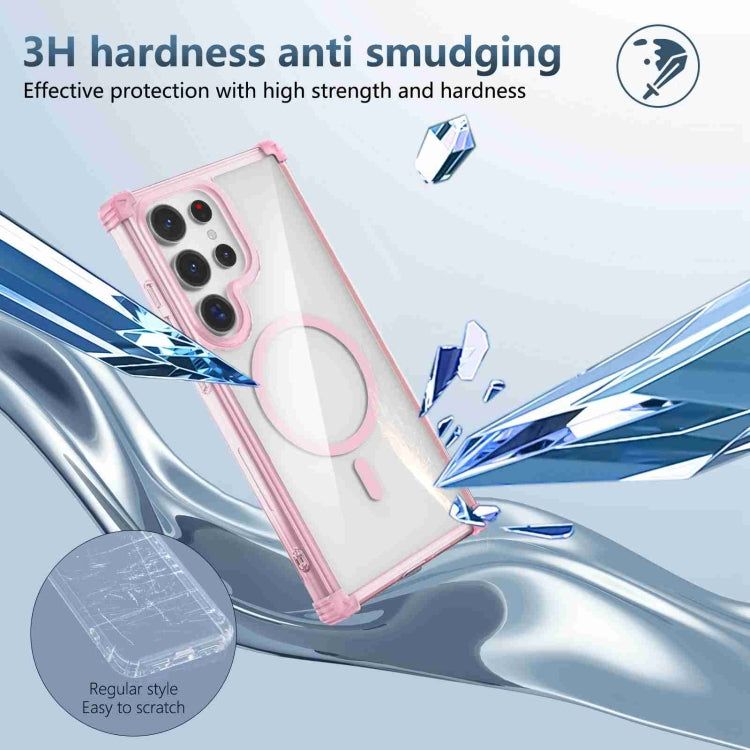 For Samsung Galaxy S24 Ultra 5G Transparent MagSafe Magnetic Phone Case(Pink) - HoMEdemic™ 