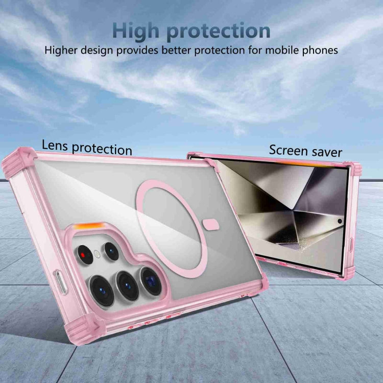 For Samsung Galaxy S24 Ultra 5G Transparent MagSafe Magnetic Phone Case(Pink) - HoMEdemic™ 