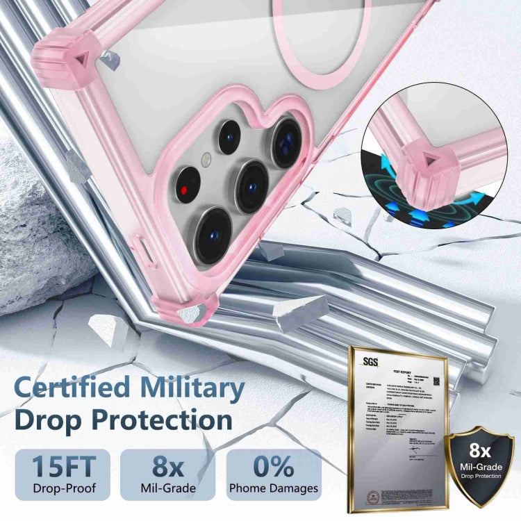 For Samsung Galaxy S24 Ultra 5G Transparent MagSafe Magnetic Phone Case(Pink) - HoMEdemic™ 