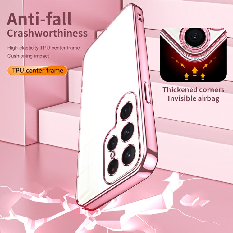 For Samsung Galaxy S24 Ultra 5G Transparent Plating Fine Hole Phone Case(Pink) - HoMEdemic™ 