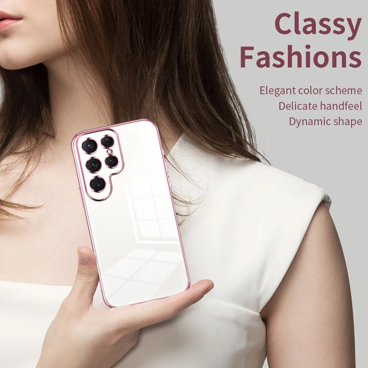 For Samsung Galaxy S24 Ultra 5G Transparent Plating Fine Hole Phone Case(Purple) - HoMEdemic™ 