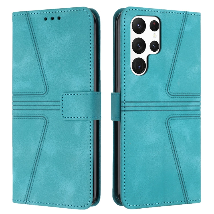 For Samsung Galaxy S24 Ultra 5G Triangle Solid Color Leather Phone Case(Green) - HoMEdemic™ 