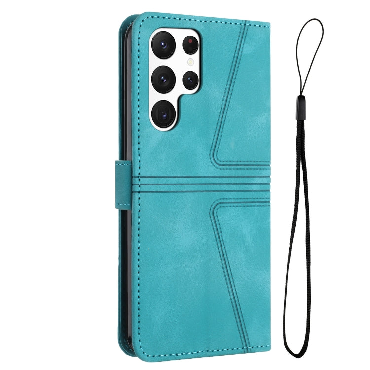 For Samsung Galaxy S24 Ultra 5G Triangle Solid Color Leather Phone Case(Green) - HoMEdemic™ 