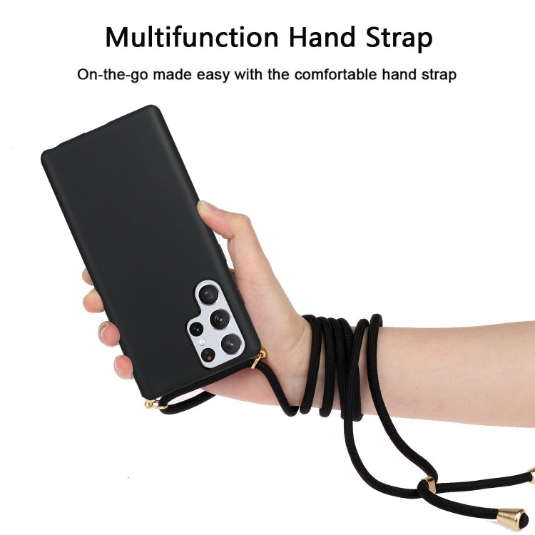 For Samsung Galaxy S24 Ultra 5G Wheat Straw Material + TPU Phone Case with Lanyard(Black) - HoMEdemic™ 