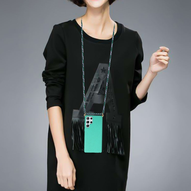 For Samsung Galaxy S24 Ultra 5G Wheat Straw Material + TPU Phone Case with Lanyard(Green) - HoMEdemic™ 