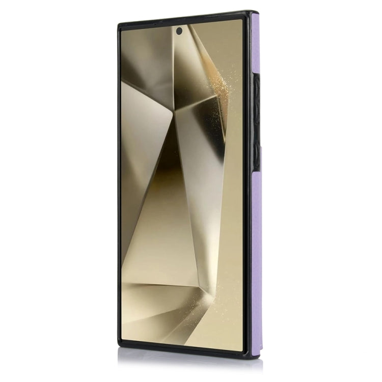 For Samsung Galaxy S24 Ultra 5G YM007 Ring Holder Card Bag Skin Feel Phone Case(Purple) - HoMEdemic™ 