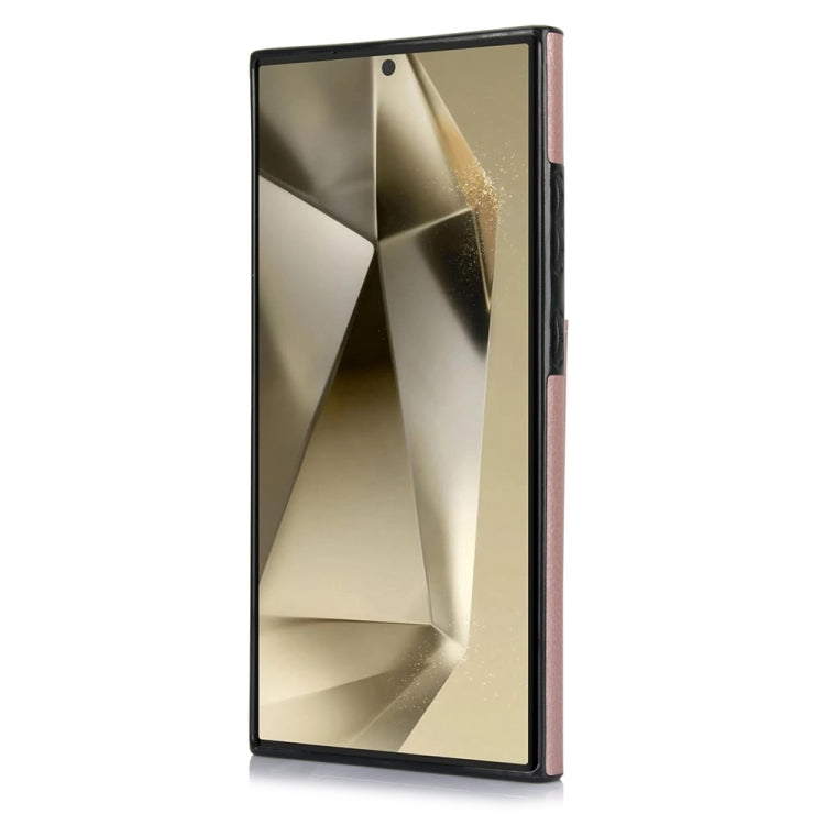 For Samsung Galaxy S24 Ultra 5G YM007 Ring Holder Card Bag Skin Feel Phone Case(Rose Gold) - HoMEdemic™ 