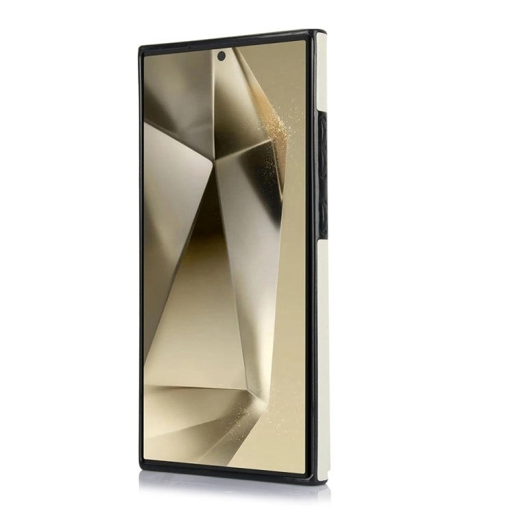 For Samsung Galaxy S24 Ultra 5G YM007 Ring Holder Card Bag Skin Feel Phone Case(White) - HoMEdemic™ 