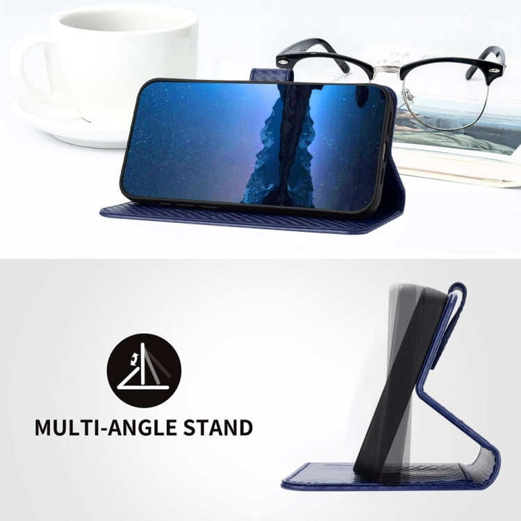 For Samsung Galaxy S24 Ultra 5G YX0070 Carbon Fiber Buckle Leather Phone Case with Lanyard(Royal Blue) - HoMEdemic™ 