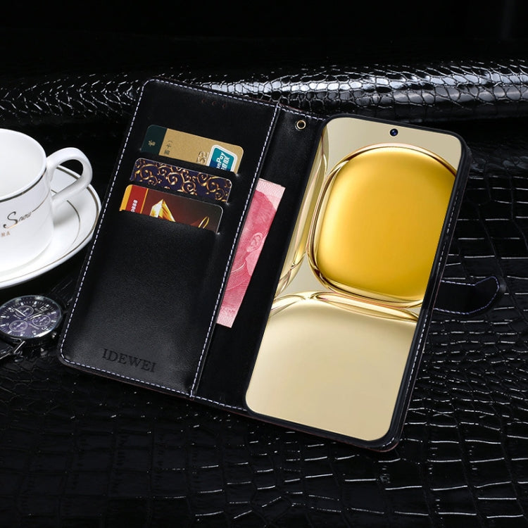For Samsung Galaxy S24 Ultra 5G idewei Crocodile Texture Leather Phone Case(Black) - HoMEdemic™ 