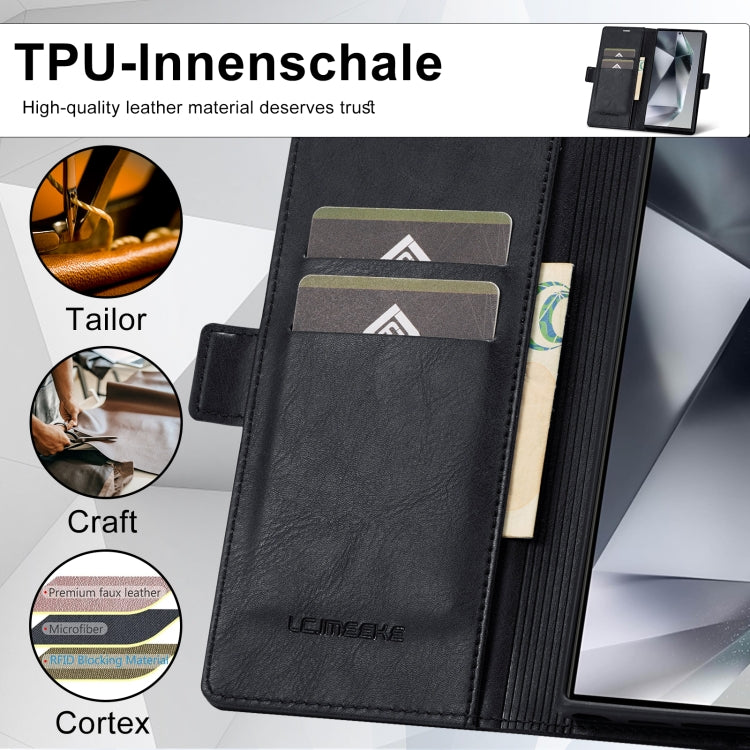 For Samsung Galaxy S24 Ultra LC.IMEEKE RFID Anti-theft Leather Phone Case(Black) - HoMEdemic™ 