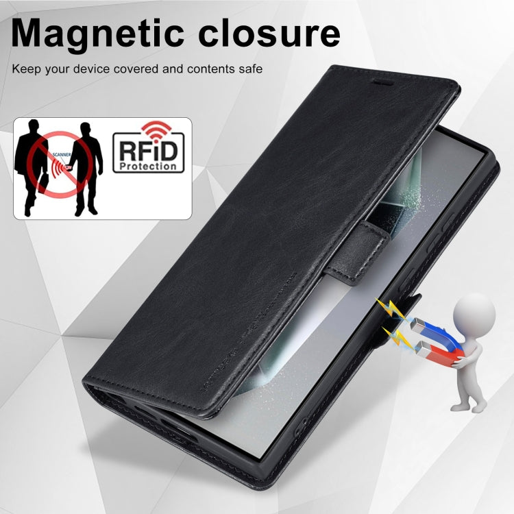 For Samsung Galaxy S24 Ultra LC.IMEEKE RFID Anti-theft Leather Phone Case(Black) - HoMEdemic™ 
