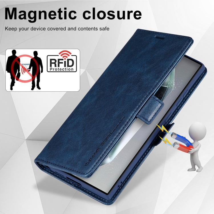 For Samsung Galaxy S24 Ultra LC.IMEEKE RFID Anti-theft Leather Phone Case(Blue) - HoMEdemic™ 