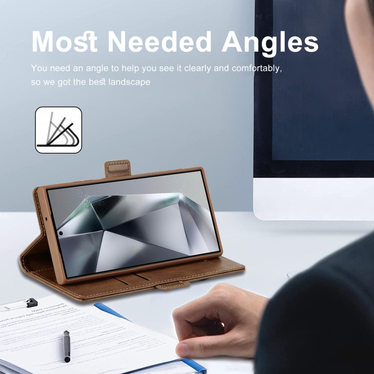 For Samsung Galaxy S24 Ultra LC.IMEEKE RFID Anti-theft Leather Phone Case(Brown) - HoMEdemic™ 